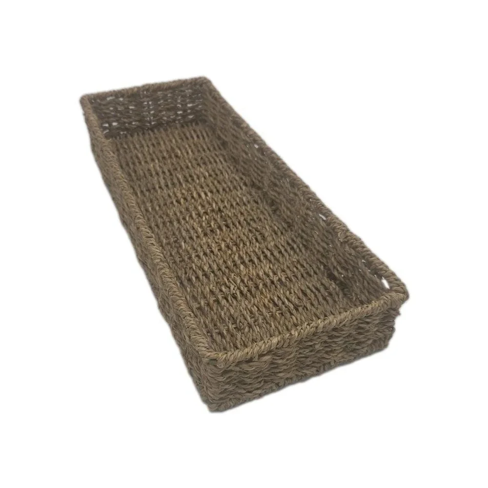 Natural Seagrass Storage Baskets, Rectangle Tray, Container, Toilet Top Tray